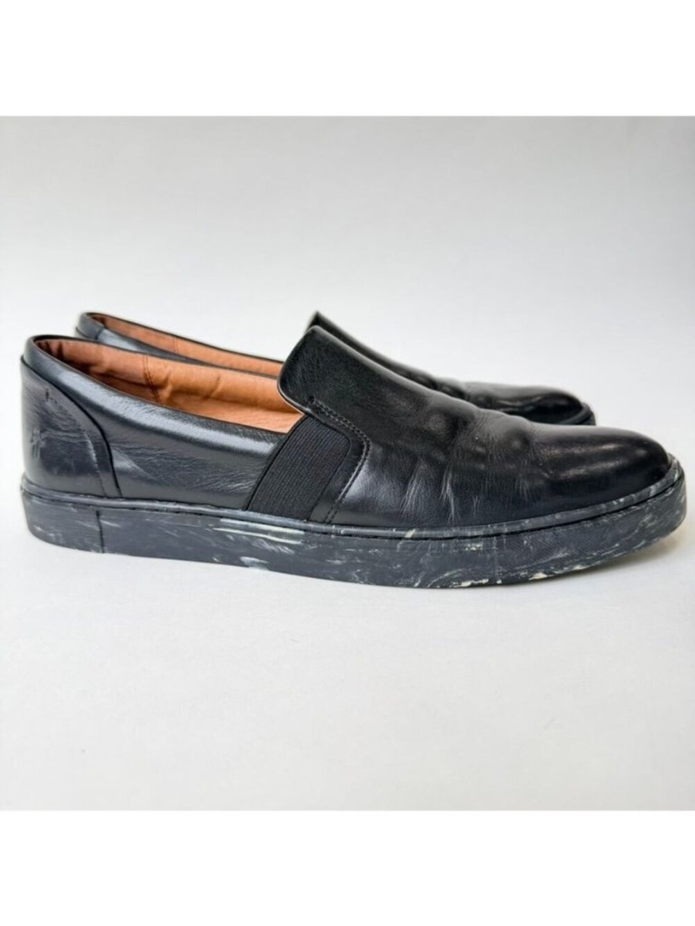 Frye Ivy Slip On Leather Sneakers Black Women's Size 10